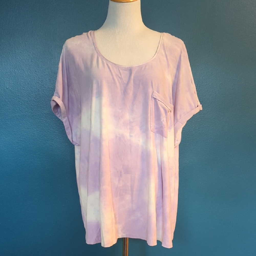 Buttery Soft Pastel Tie-Dye Short Sleeve Top